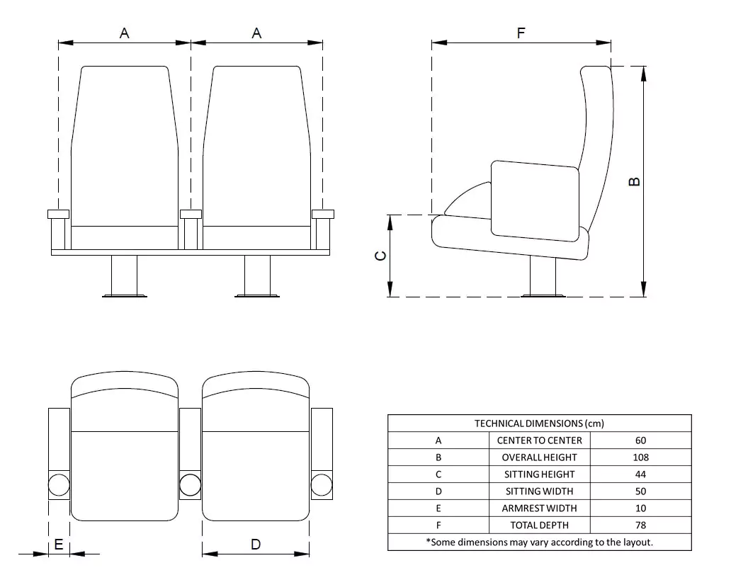 Cinema Chair Aquamarin Technical Image